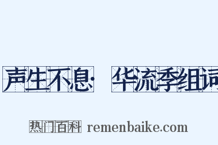 声生不息·华流季组词是什么意思的图片